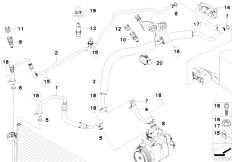 E61N 520i N43 Touring / Heater And Air Conditioning Coolant Lines