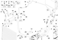 E93 328i N51 Cabrio / Heater And Air Conditioning/  Coolant Lines