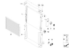 E71 X6 50iX N63 SAC / Radiator Mounting Parts F Radiator