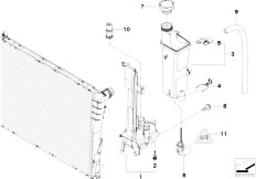 E46 330Cd M57N Cabrio / Radiator Expansion Tank Mounting Plate
