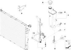 E53 X5 3.0d M57 SAV / Radiator/  Expansion Tank Manual Gearbox