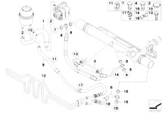 E90 316i N45N Sedan / Steering/  Hydro Steering Oil Pipes