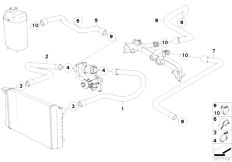 E38 740iL M62 Sedan / Engine/  Cooling System Water Hoses