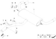 E71 X6 35dX M57N2 SAC / Exhaust System Exhaust System Rear