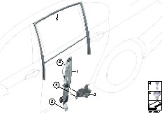 F01 730d N57 Sedan / Vehicle Trim/  El Rear Door Window Lifting Mechanism