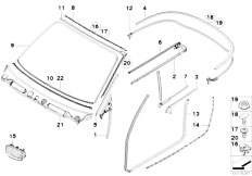 E88 135i N54 Cabrio / Vehicle Trim/  Exterior Trim Grille Seals