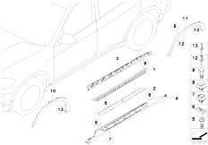 E70 X5 3.0d M57N2 SAV / Vehicle Trim/  Cover Wheel Arch Footboard