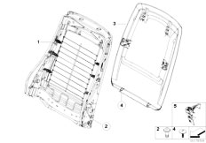 E92 323i N52N Coupe / Seats/  Front Seat Backrest Frame Rear Panel