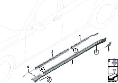 F02 740Li N54 Sedan / Vehicle Trim/  Cover Sill