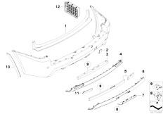 E83N X3 2.0d M47N2 SAV / Vehicle Trim/  Mounting Parts For M Rear Bumper Trim