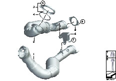 F02 740Li N54 Sedan / Exhaust System/  Primary Catalytic Converter