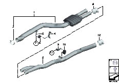 F02 730Ld N57 Sedan / Exhaust System/  Centre Muffler