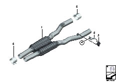 F02 750Li N63 Sedan / Exhaust System Centre Muffler