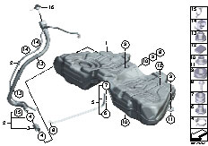 F01 750i N63 Sedan / Fuel Supply/  Fuel Tank Mounting Parts