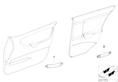 E36 M3 S50 Sedan / Individual Equipment Individual Interior Door Handles Leather