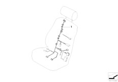 E63N 650i N62N Coupe / Vehicle Electrical System Wiring Set Seat