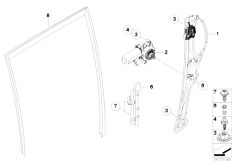 E70 X5 3.0d M57N2 SAV / Vehicle Trim/  El Rear Door Window Lifting Mechanism