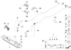 E71 X6 35iX N54 SAC / Radiator/  Heat Exch Transmission Oil Cooler Line