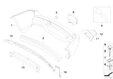 E83N X3 2.0d M47N2 SAV / Vehicle Trim/  Trim Panel Bumper Rear Aerod Pckage Ii