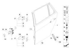 E91 335d M57N2 Touring / Bodywork/  Rear Door Hinge Door Brake
