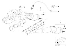 E39 540iP M62 Sedan / Engine/  Exhaust Manifold With Catalyst