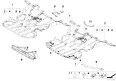 E88 120i N43 Cabrio / Vehicle Trim/  Underbonnet Screen