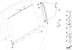 E60 530xd M57N2 Sedan / Vehicle Trim/  Roller Sun Visor Rear Door