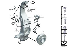 F02 740Li N54 Sedan / Front Axle Carrier Wheel Bearing Front