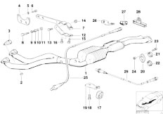 E36 325i M50 Coupe / Exhaust System Catalytic Converter Front Silencer