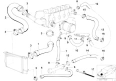 E34 518i M43 Sedan / Engine/  Cooling System Water Hoses