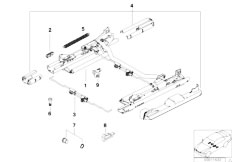 E39 540i M62 Touring / Seats/  Front Seat Rail Mechanical Single Parts