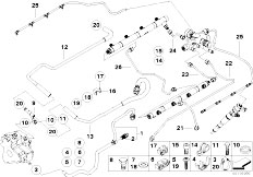 E65 740d M67 Sedan / Fuel Preparation System Fuel Lines