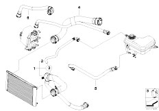 E65 740d M67 Sedan / Radiator/  Cooling System Water Hoses