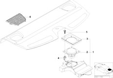 E39 520d M47 Sedan / Audio Navigation Electronic Systems/  Single Parts F Package Shelf Stereo Syst