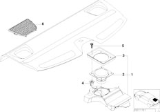 E39 540iP M62 Sedan / Audio Navigation Electronic Systems/  Single Parts F Package Shelf Hi Fi System