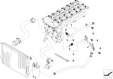 E83 X3 3.0i M54 SAV / Engine/  Cooling System Water Hoses