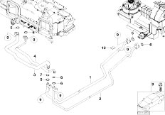 E66 730Li M54 Sedan / Heater And Air Conditioning/  Coolant Lines Rear Air Conditioning