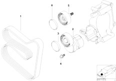 E46 316i 1.9 M43 Sedan / Engine/  Belt Drive Water Pump Alternator