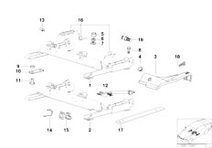 E36 318is M42 Sedan / Seats/  Front Seat Rail Mechanical Single Parts