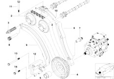 E39 520d M47 Sedan / Engine Timing Gear Timing Chain Top