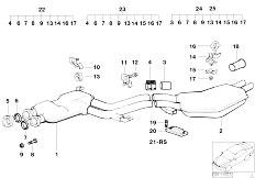 E34 525ix M50 Touring / Exhaust System Exhaust System Rear