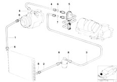 E31 840i M60 Coupe / Heater And Air Conditioning Coolant Lines