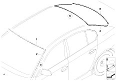 E60 530xd M57N2 Sedan / Vehicle Trim/  Glazing Single Parts