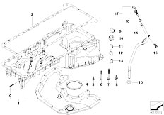 E65 760i N73 Sedan / Engine Oil Pan Upper Part Oil Level Indicator