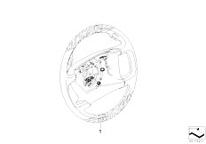 E65 745d M67N Sedan / Steering/  St Wheel Rim Leather Wood