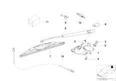 E36 320i M52 Touring / Vehicle Electrical System Single Parts For Rear Window Wiper