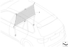 E70 X5 3.0d M57N2 SAV / Vehicle Trim/  Gepackraumtrennnetz 1 Sitzreihe