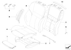 E64 M6 S85 Cabrio / Seats/  Sports Seat Upholstery Parts