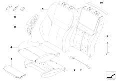 E64 M6 S85 Cabrio / Seats Sports Seat Upholstery Parts