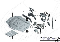 F02 740Li N54 Sedan / Vehicle Trim/  Sound Insulation Front I